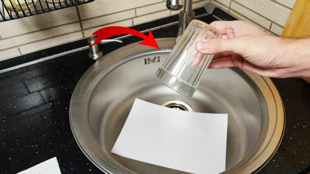 Quando parto da casa metto sempre un bicchiere e un foglio di carta nel lavello e sono soddisfatto della mia astuzia